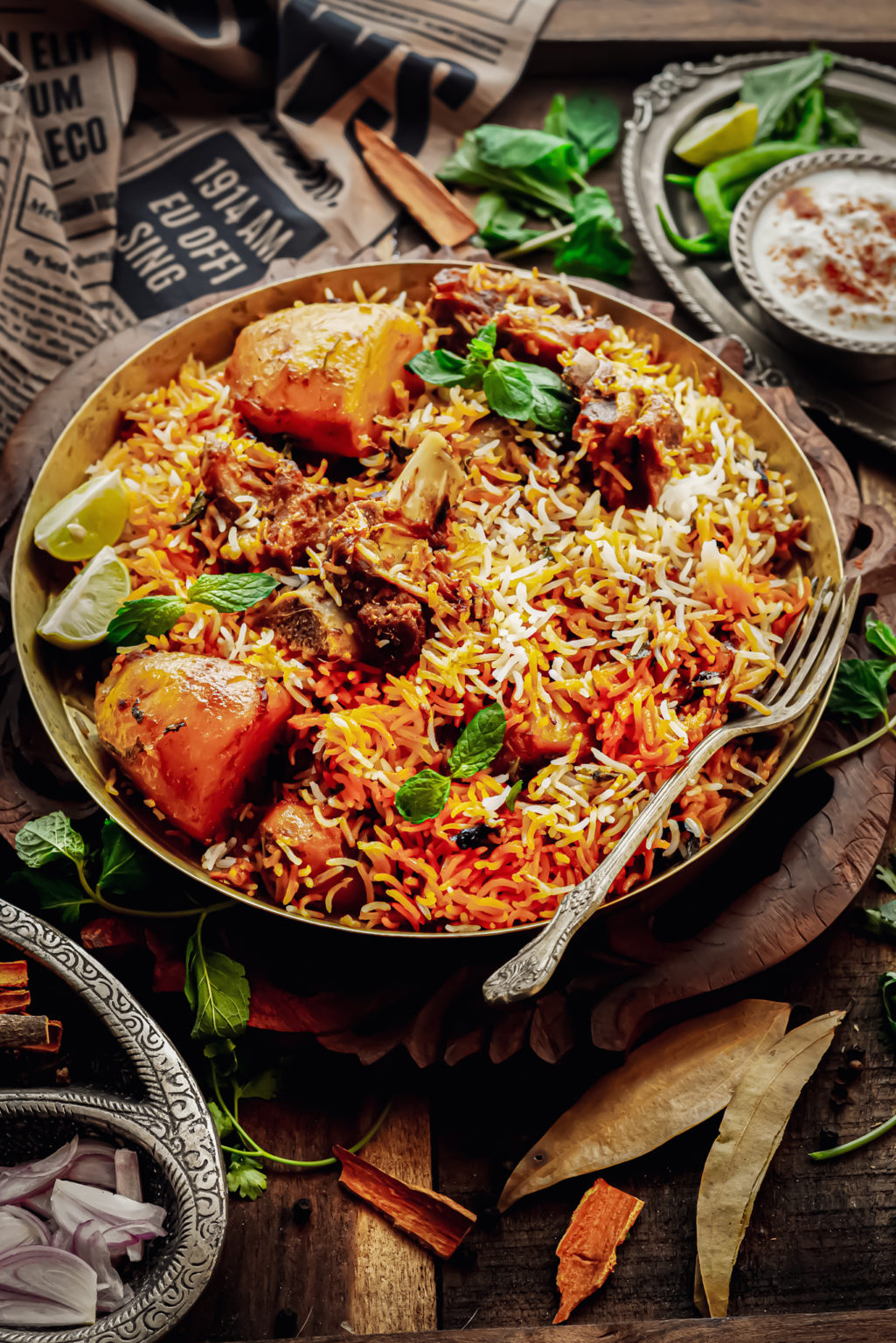 Mutton Dum Biryani - Kolkata Style Mutton Biryani • Spoon Fork And Food